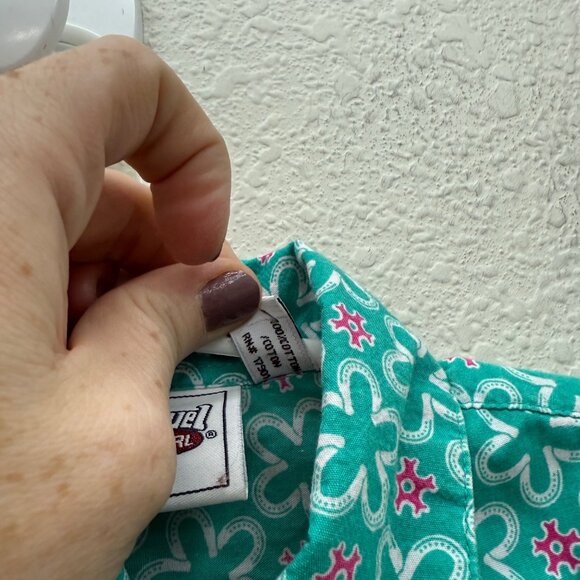 Cruel Girl Floral Pearl Snap Long Sleeve Collared Button Shirt Toddler Girl 4T - Picture 4 of 6